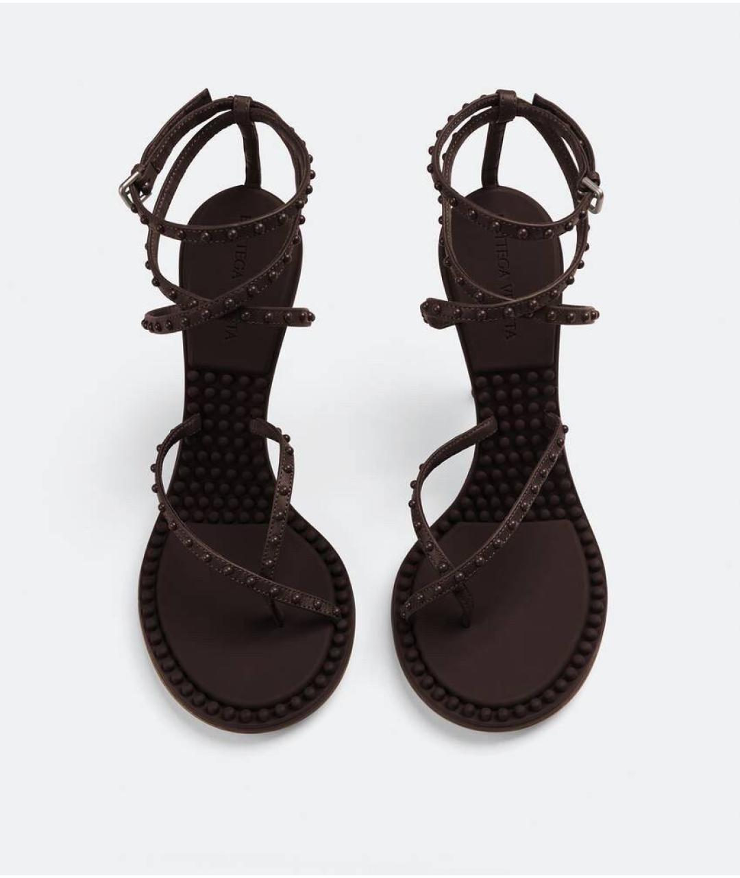 BOTTEGA VENETA Коричневые кожаные босоножки, фото 2