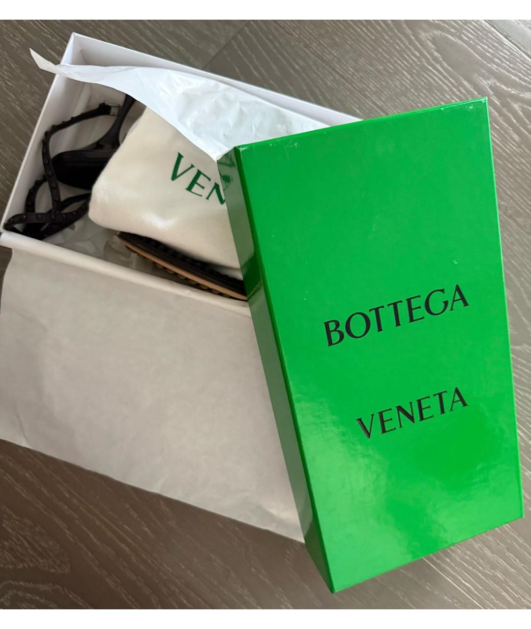 BOTTEGA VENETA Коричневые кожаные босоножки, фото 7