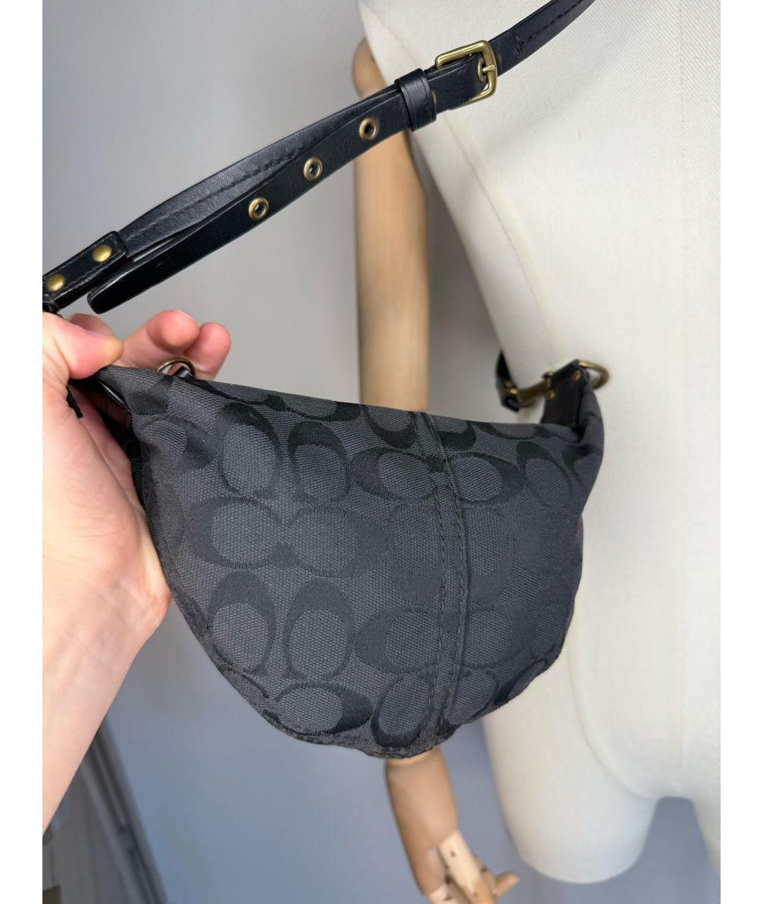 COACH Черная канва сумка через плечо, фото 4