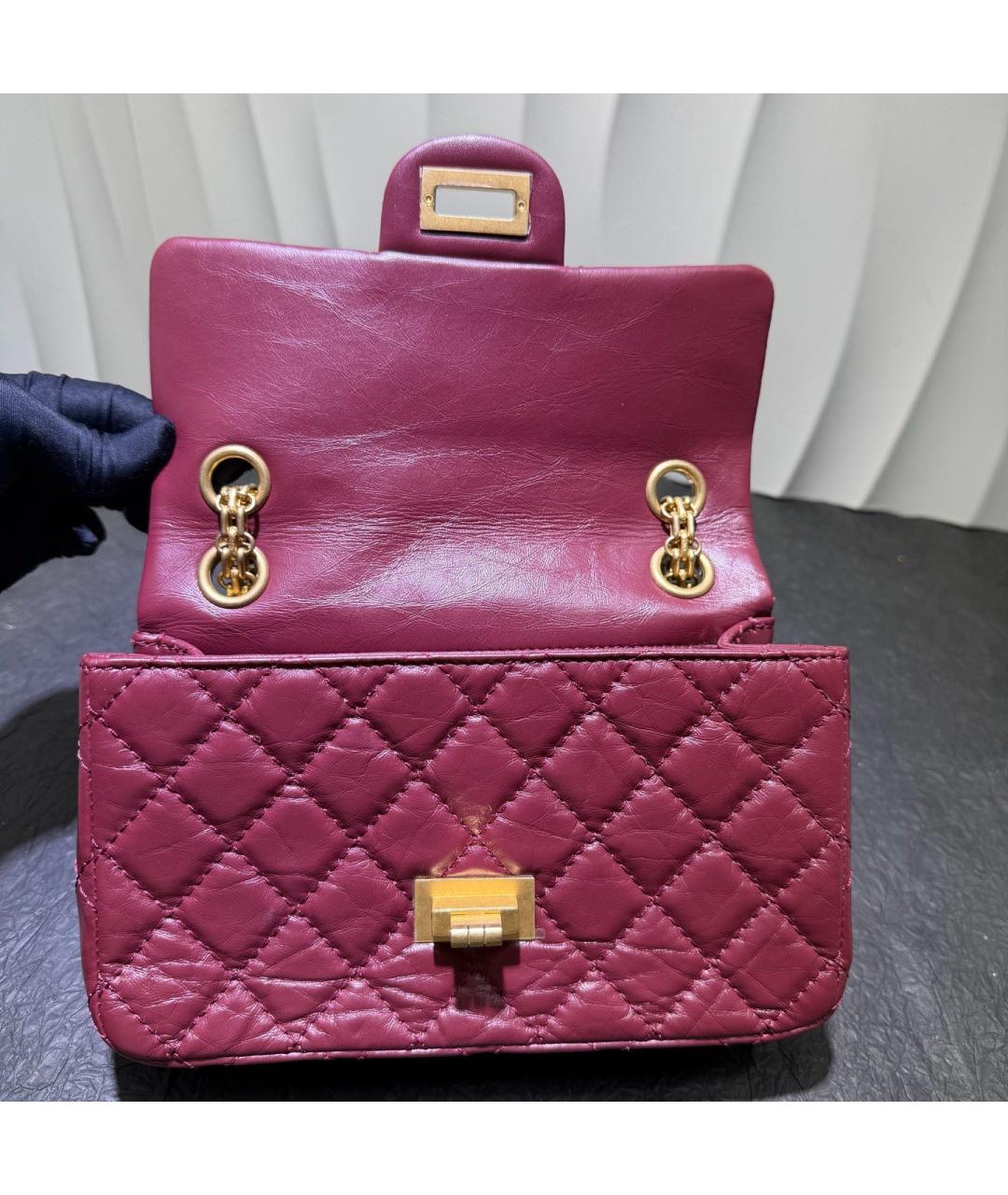 CHANEL Бордовая кожаная сумка через плечо, фото 7