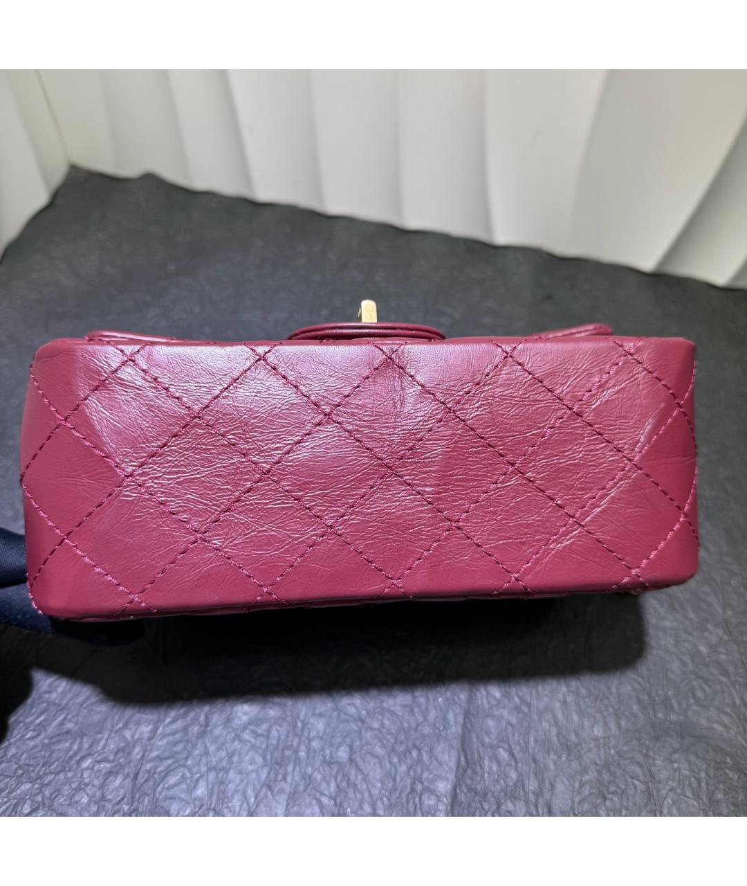 CHANEL Бордовая кожаная сумка через плечо, фото 6