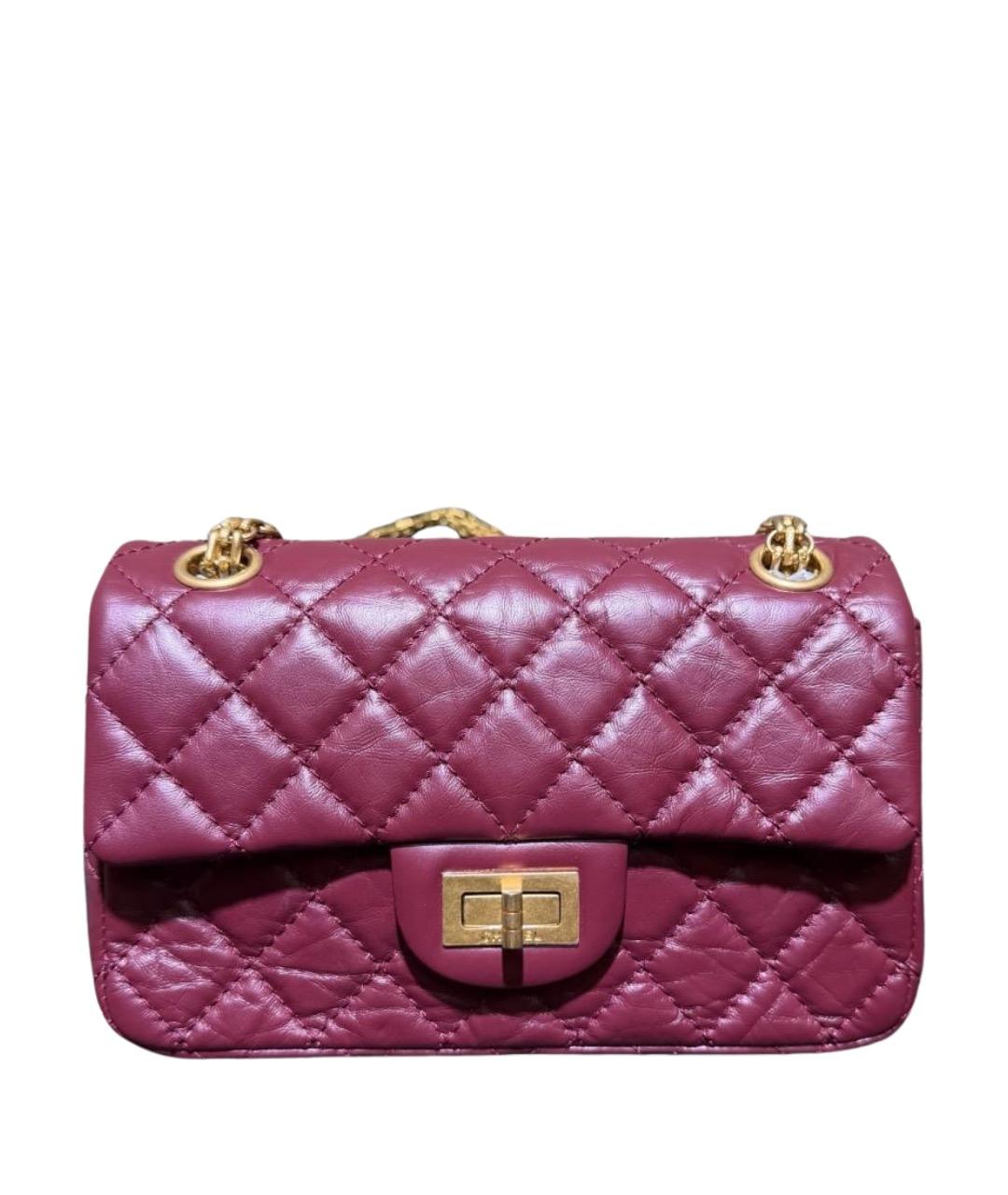 CHANEL Бордовая кожаная сумка через плечо, фото 1