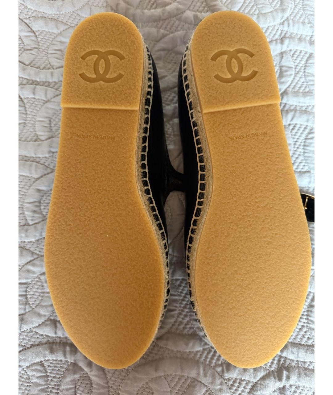 CHANEL Черные кожаные балетки, фото 5