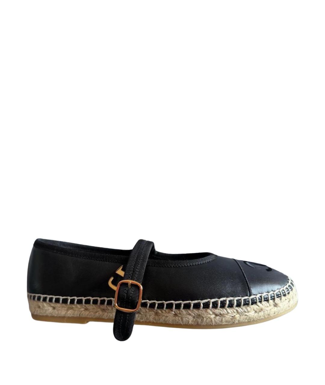 CHANEL Черные кожаные балетки, фото 1