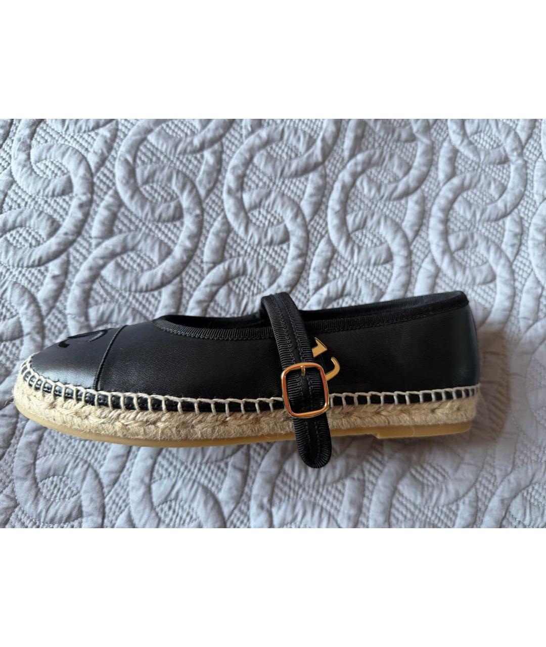 CHANEL Черные кожаные балетки, фото 7