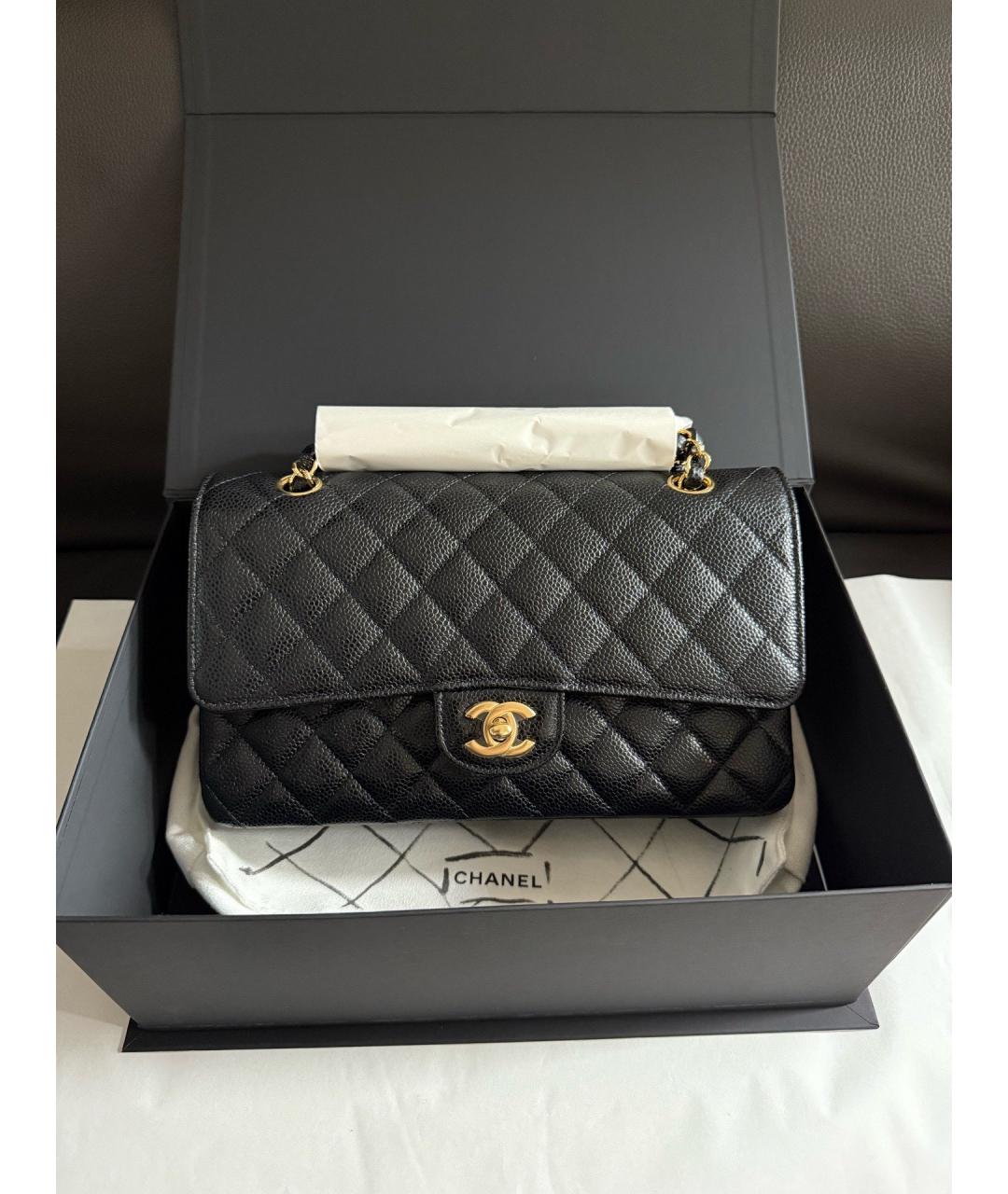 CHANEL Черная кожаная сумка через плечо, фото 8