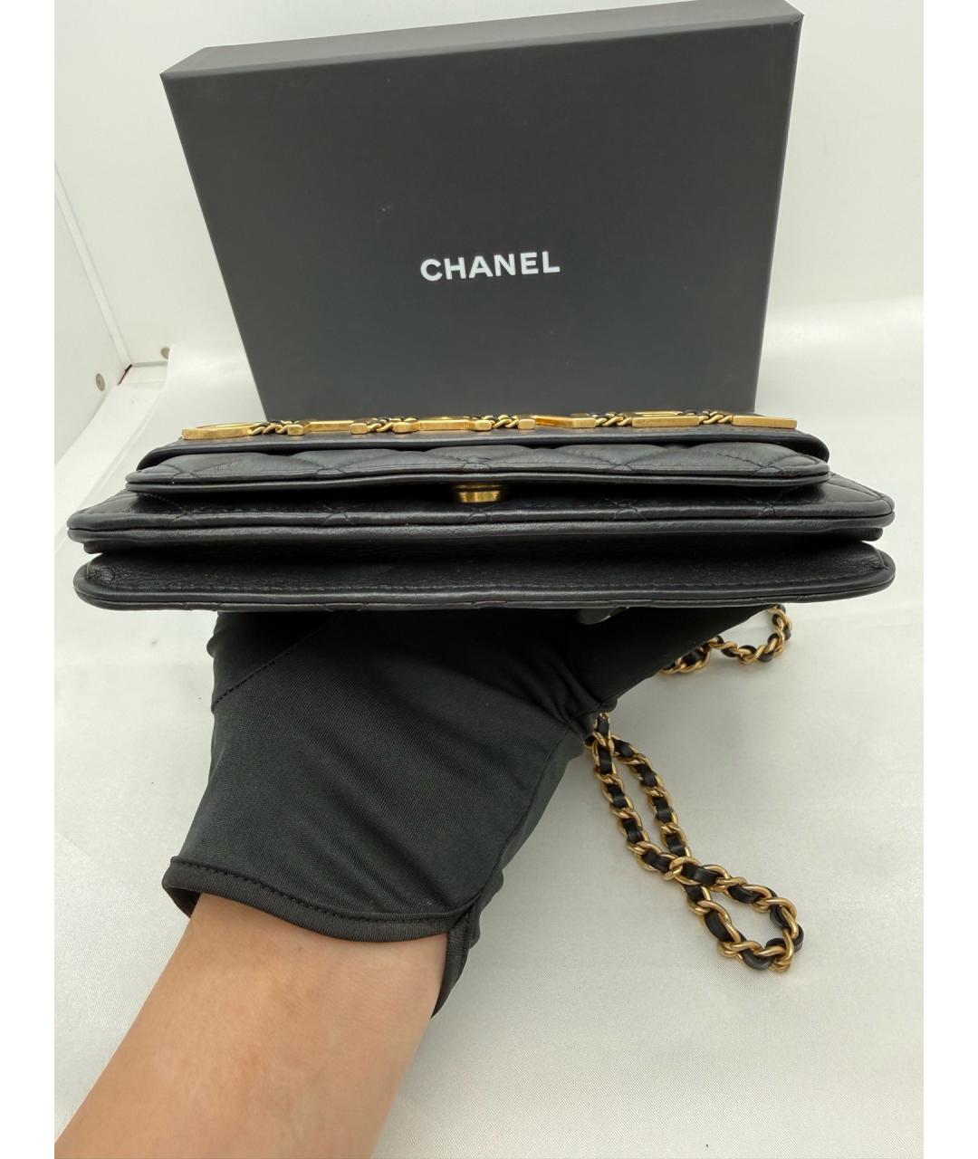 CHANEL Черная кожаная сумка через плечо, фото 4