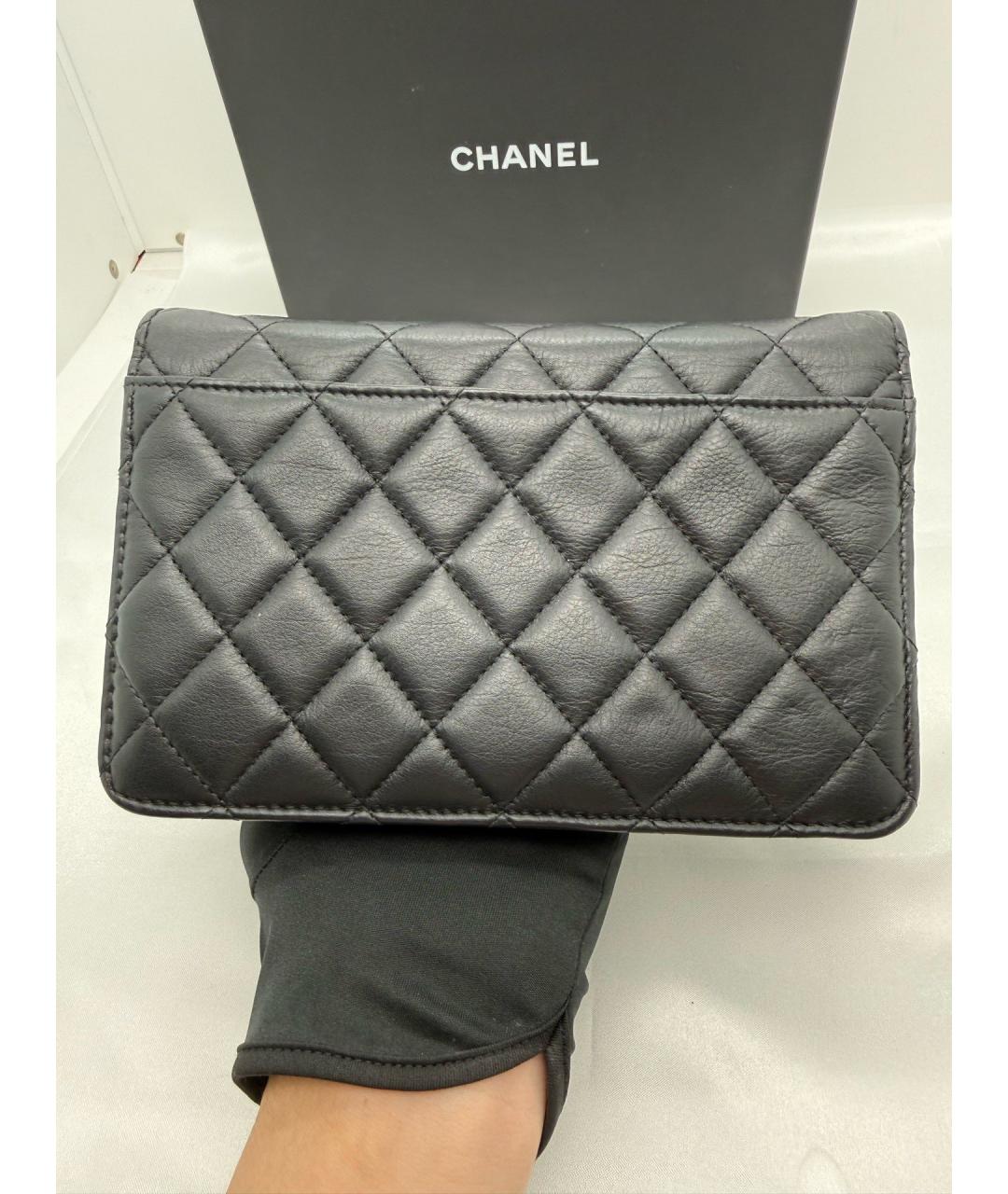 CHANEL Черная кожаная сумка через плечо, фото 2