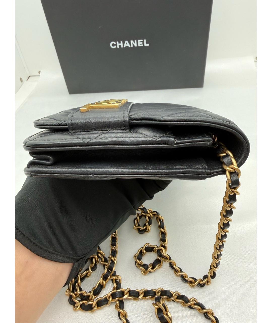 CHANEL Черная кожаная сумка через плечо, фото 6
