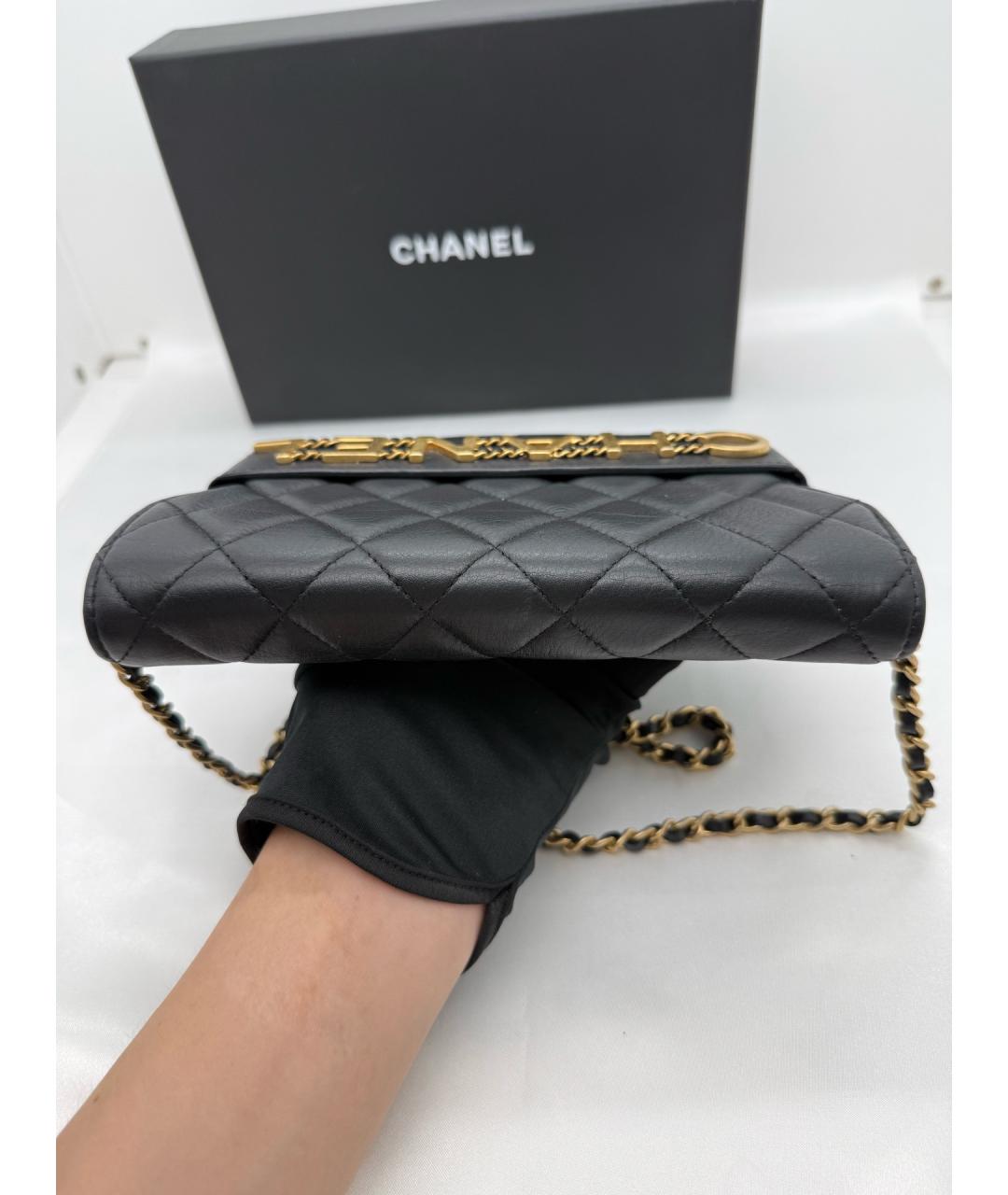 CHANEL Черная кожаная сумка через плечо, фото 3