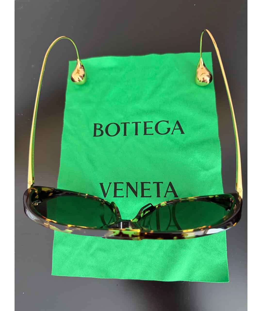 BOTTEGA VENETA Коричневые пластиковые солнцезащитные очки, фото 5