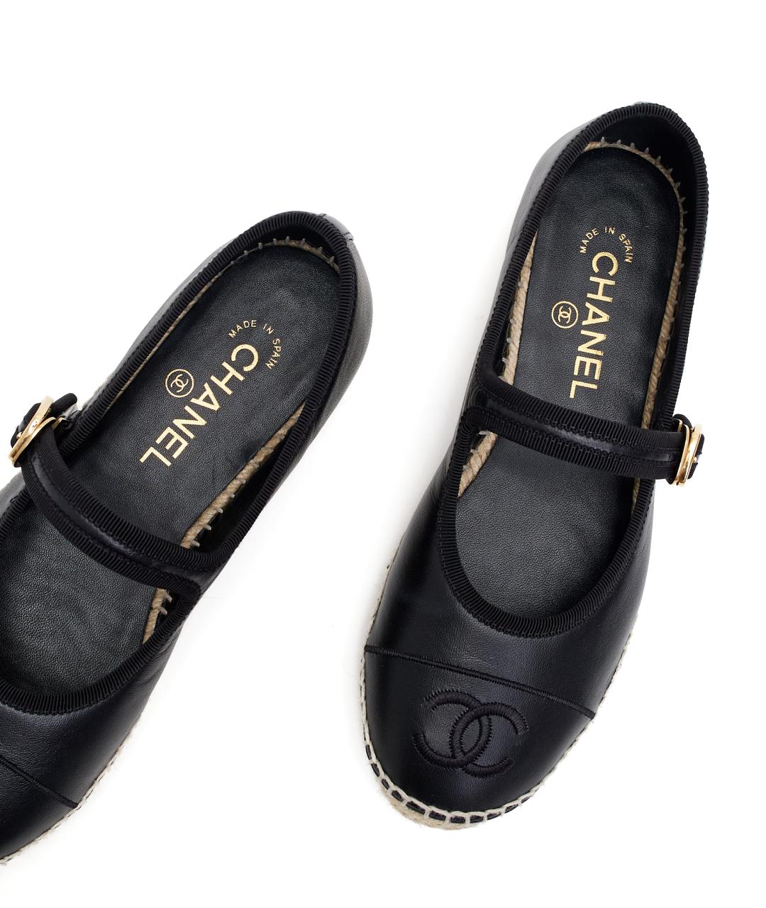 CHANEL Черные кожаные балетки, фото 5