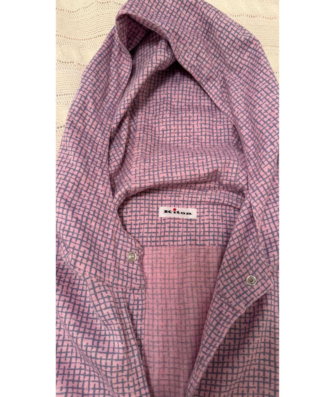 KITON Розовая хлопковая кэжуал рубашка, фото 4