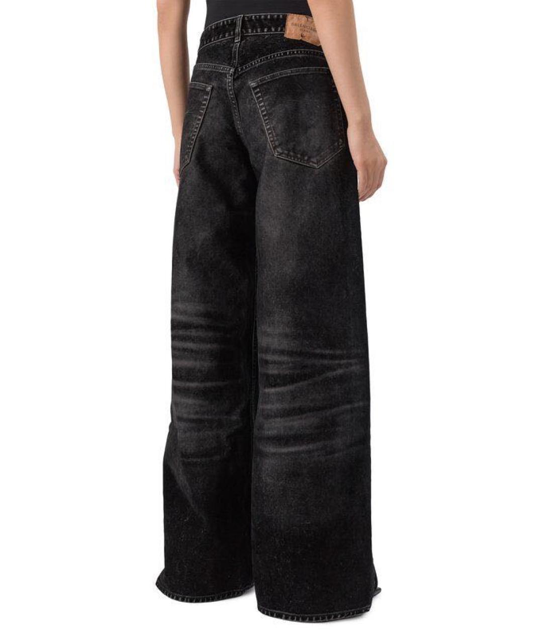 BALENCIAGA Черные хлопковые прямые джинсы, фото 4