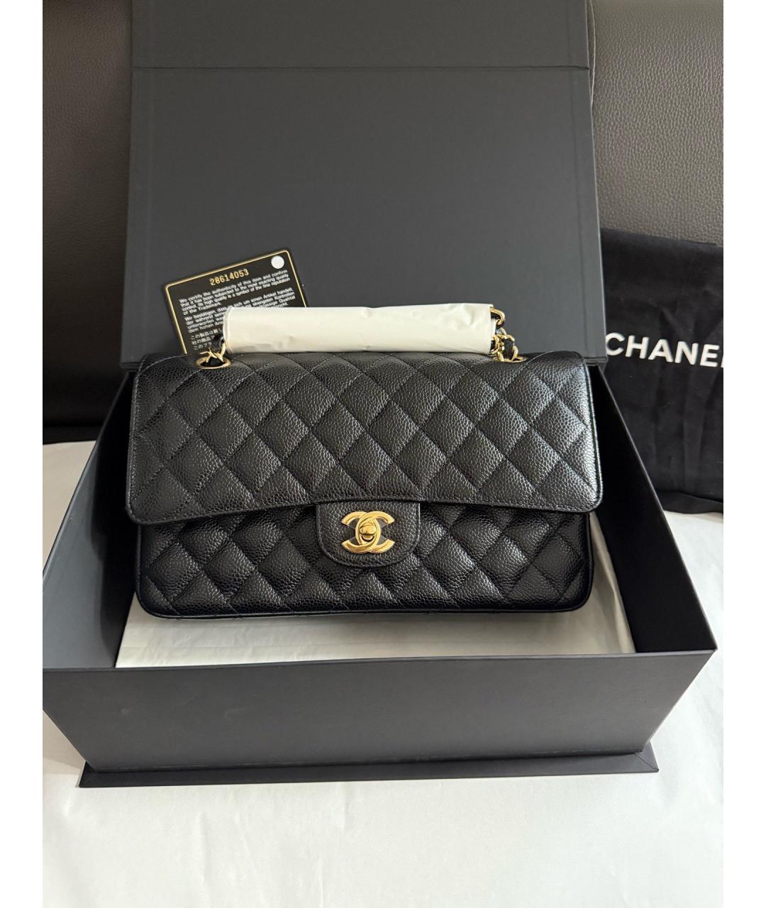 CHANEL Черная кожаная сумка через плечо, фото 6
