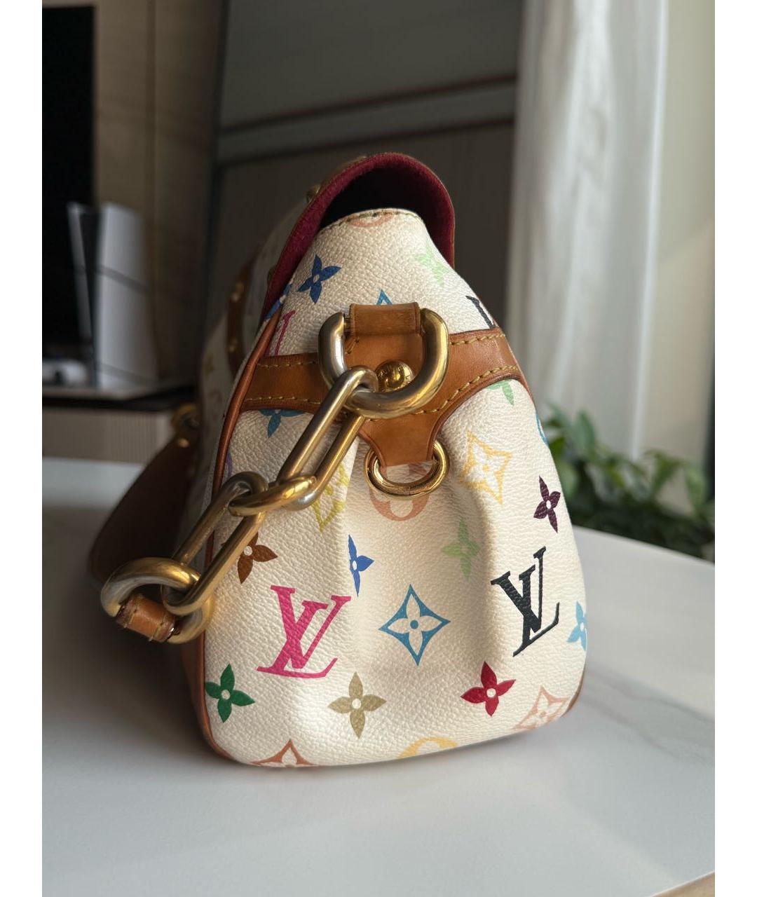LOUIS VUITTON Белая канва сумка с короткими ручками, фото 7
