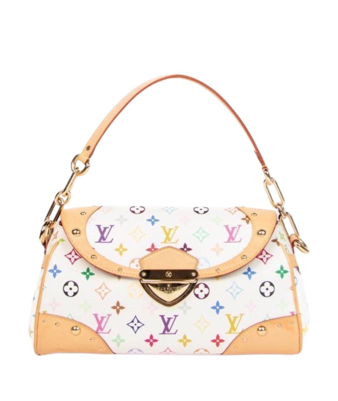 LOUIS VUITTON Белая канва сумка с короткими ручками, фото 1