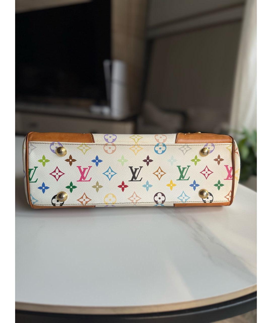 LOUIS VUITTON Белая канва сумка с короткими ручками, фото 8