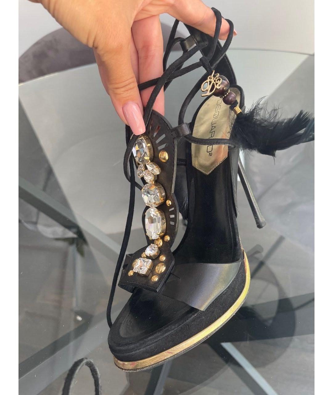 DSQUARED2 Черные кожаные туфли, фото 2