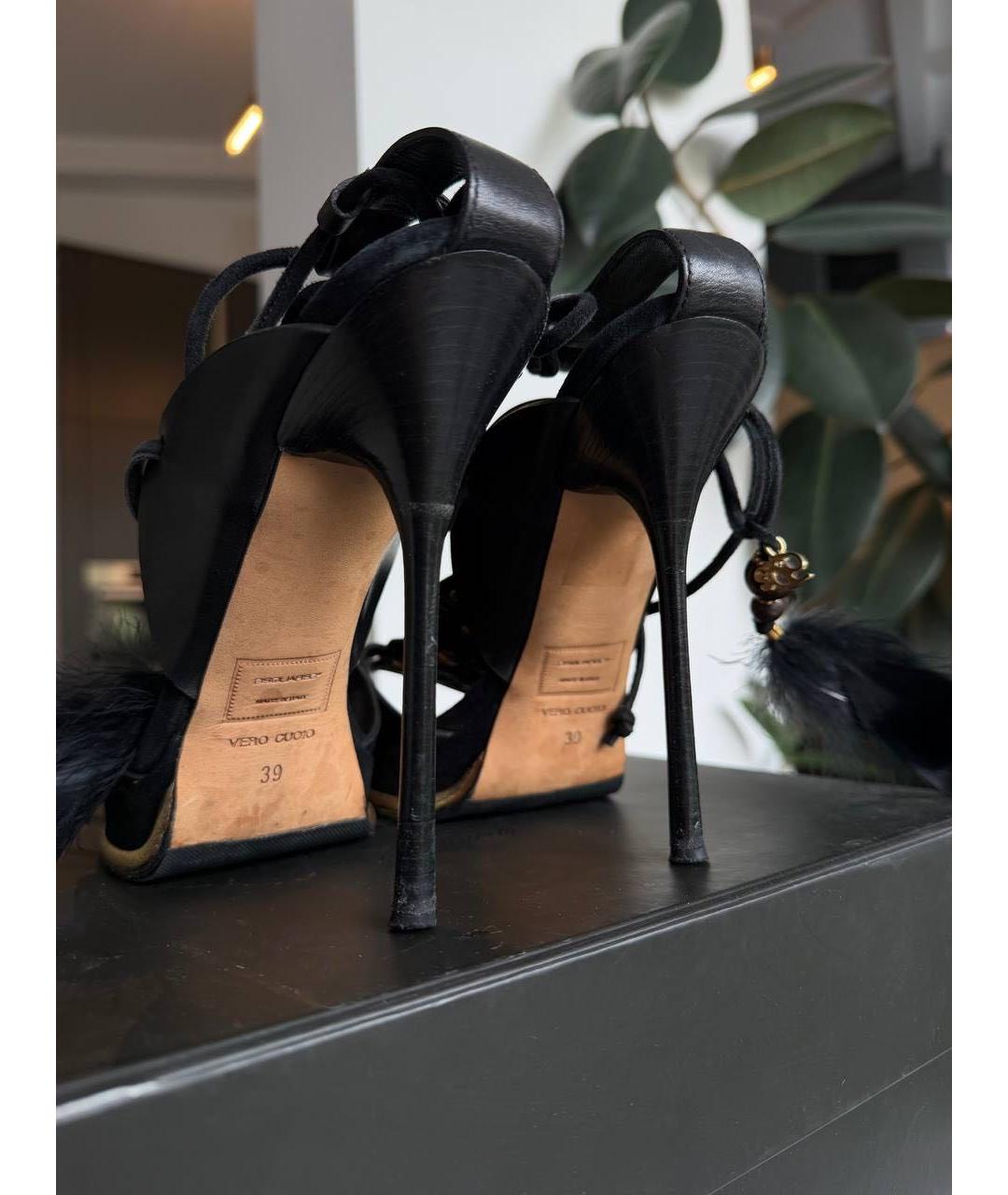 DSQUARED2 Черные кожаные туфли, фото 5