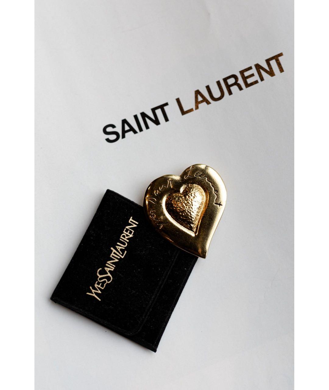 SAINT LAURENT Золотая позолоченная булавка / брошь, фото 2