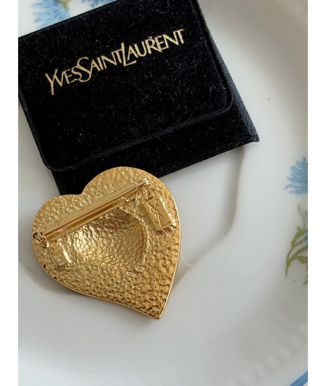 SAINT LAURENT Золотая позолоченная булавка / брошь, фото 3