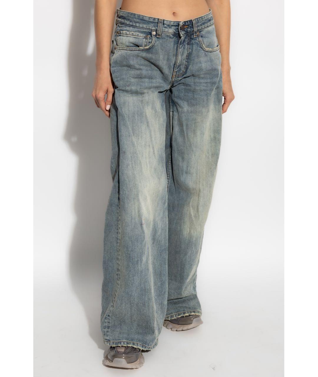 BALENCIAGA Голубые хлопковые прямые джинсы, фото 3