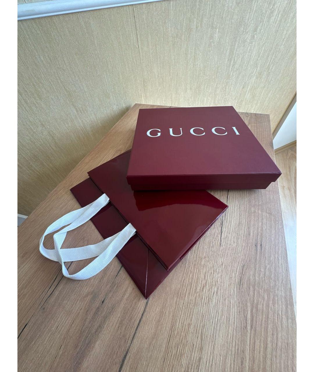 GUCCI Коричневый шерстяной шарф, фото 7