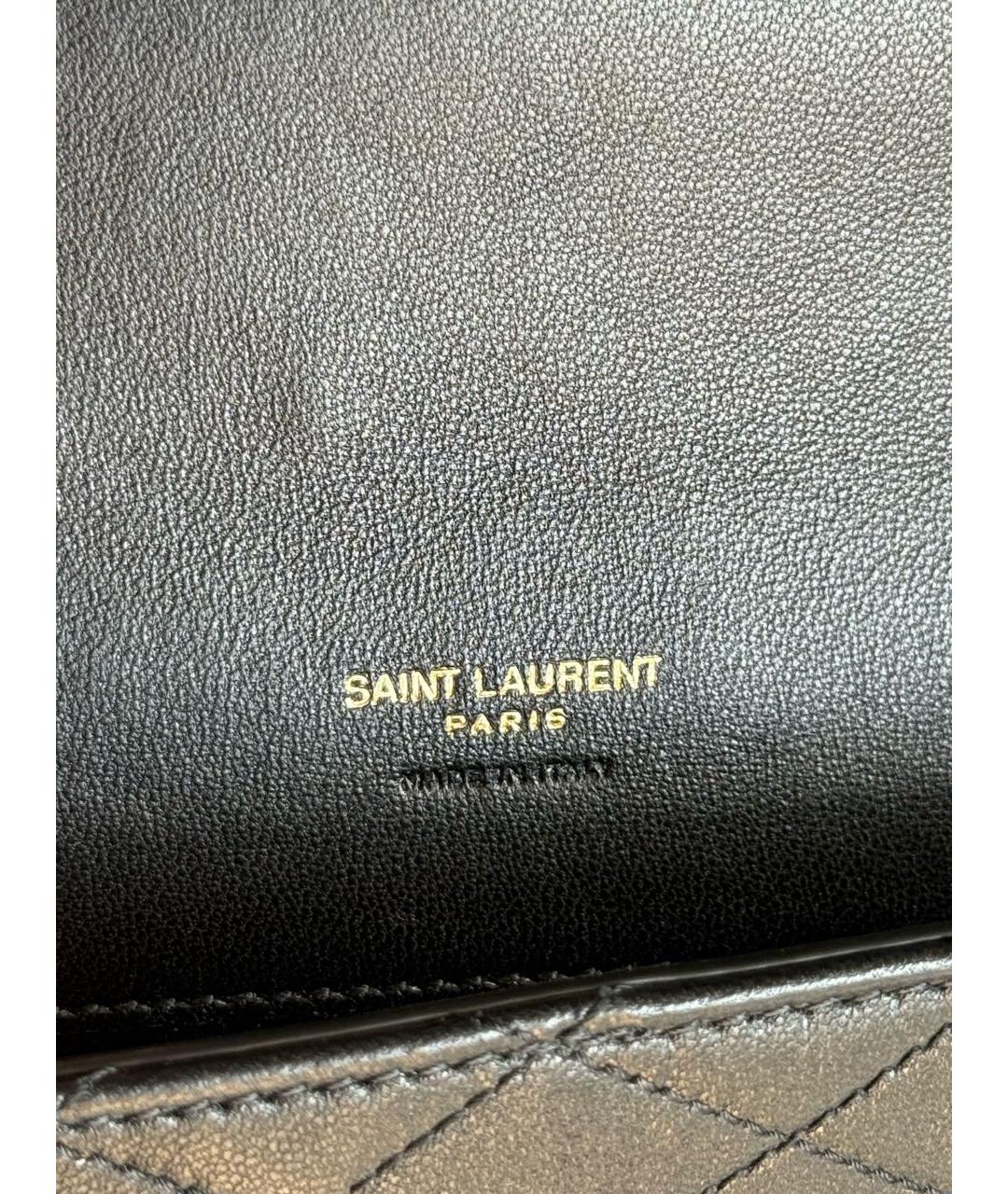 SAINT LAURENT Черная кожаная сумка через плечо, фото 8