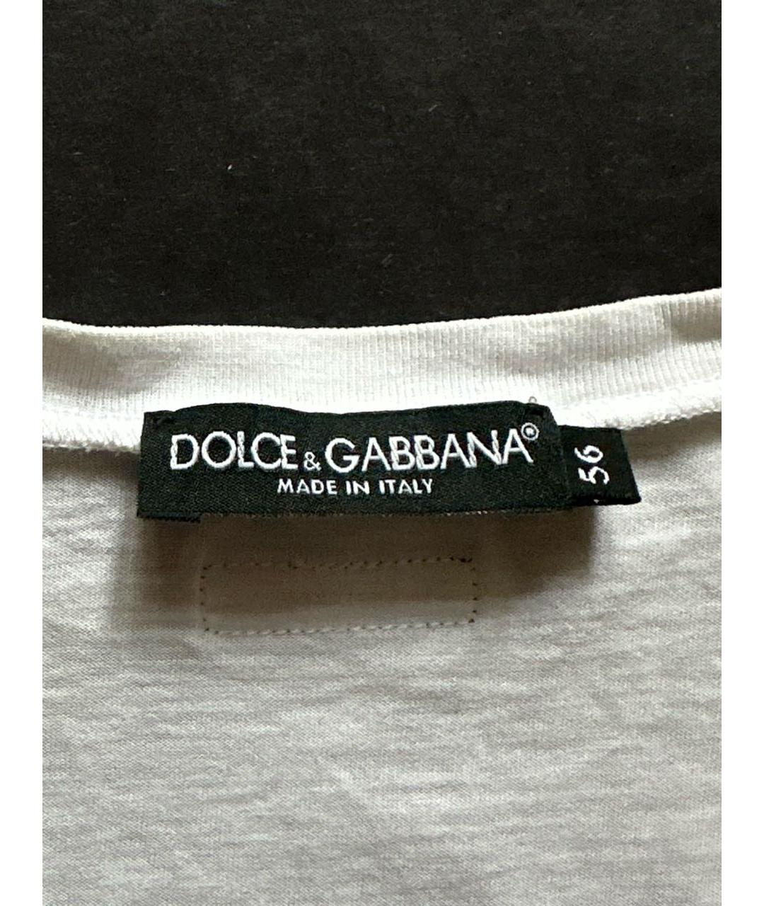 DOLCE&GABBANA Белая хлопковая футболка, фото 3