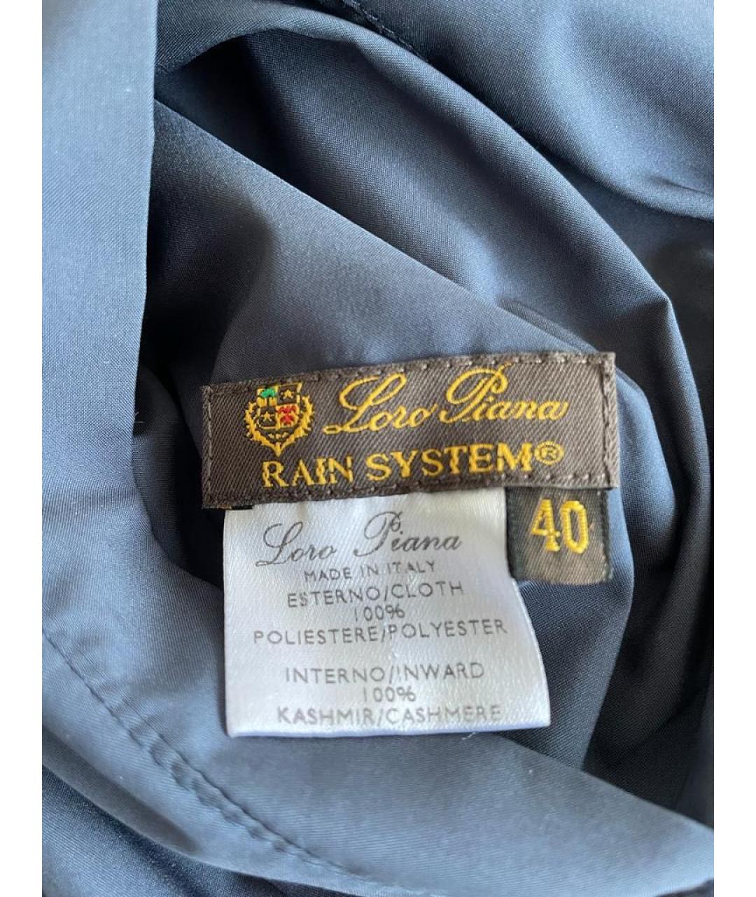 LORO PIANA Темно-синяя полиэстеровая куртка, фото 3