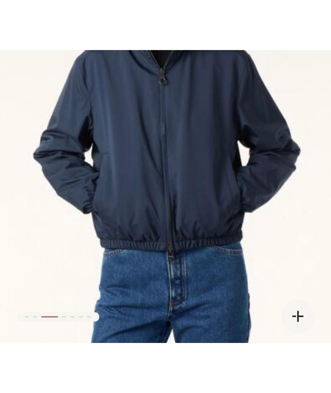 LORO PIANA Темно-синяя полиэстеровая куртка, фото 7
