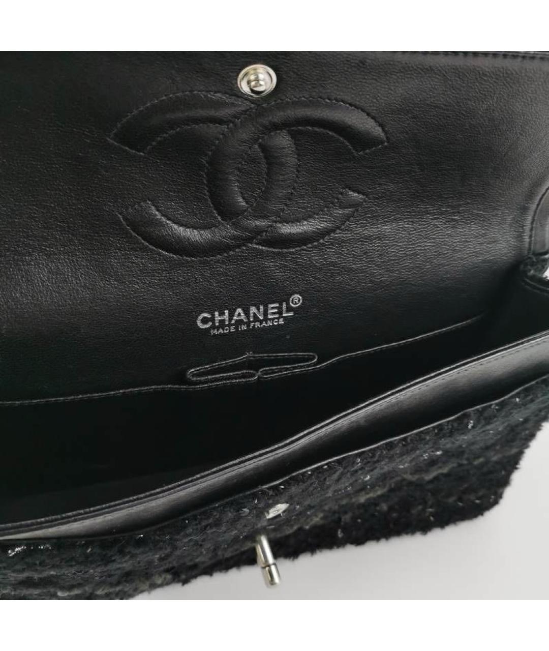 CHANEL Черная твидовая сумка через плечо, фото 5