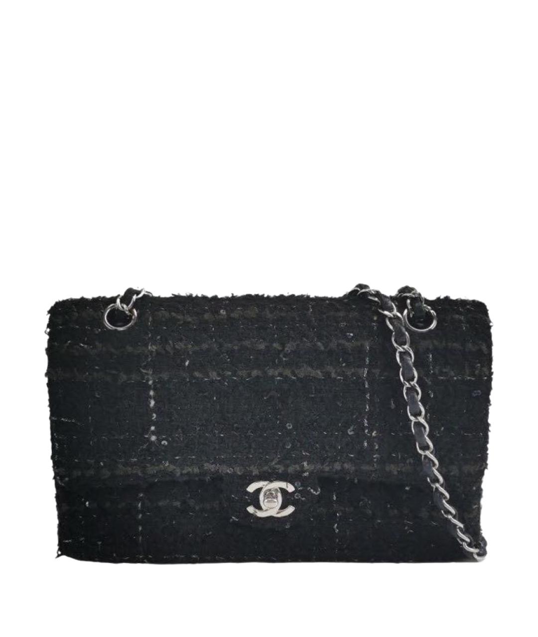 CHANEL Черная твидовая сумка через плечо, фото 1