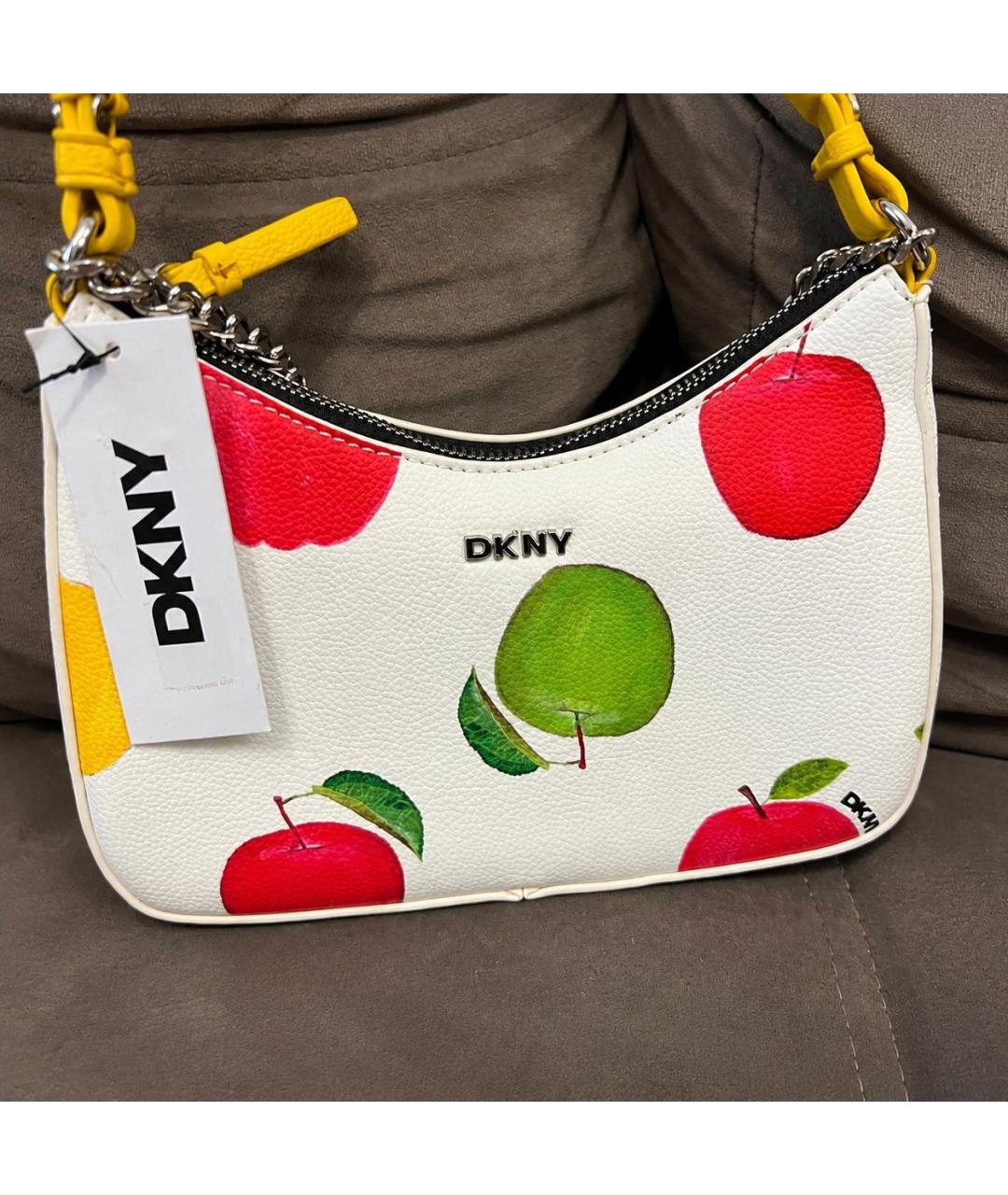 DKNY Белая сумка с короткими ручками из искусственной кожи, фото 3