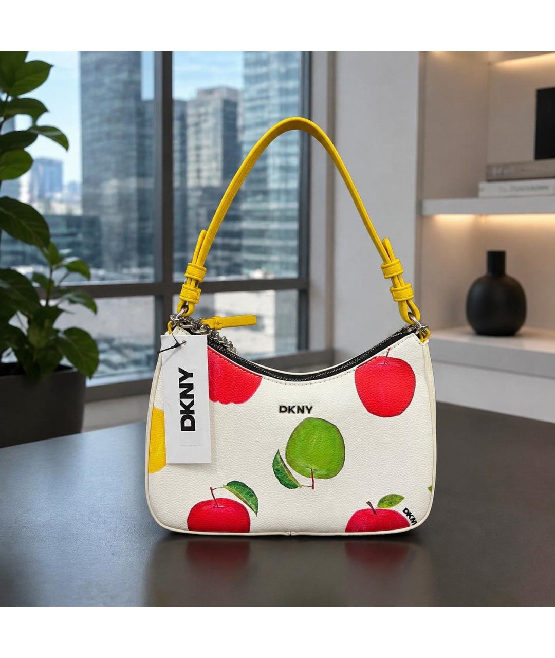 DKNY Белая сумка с короткими ручками из искусственной кожи, фото 8