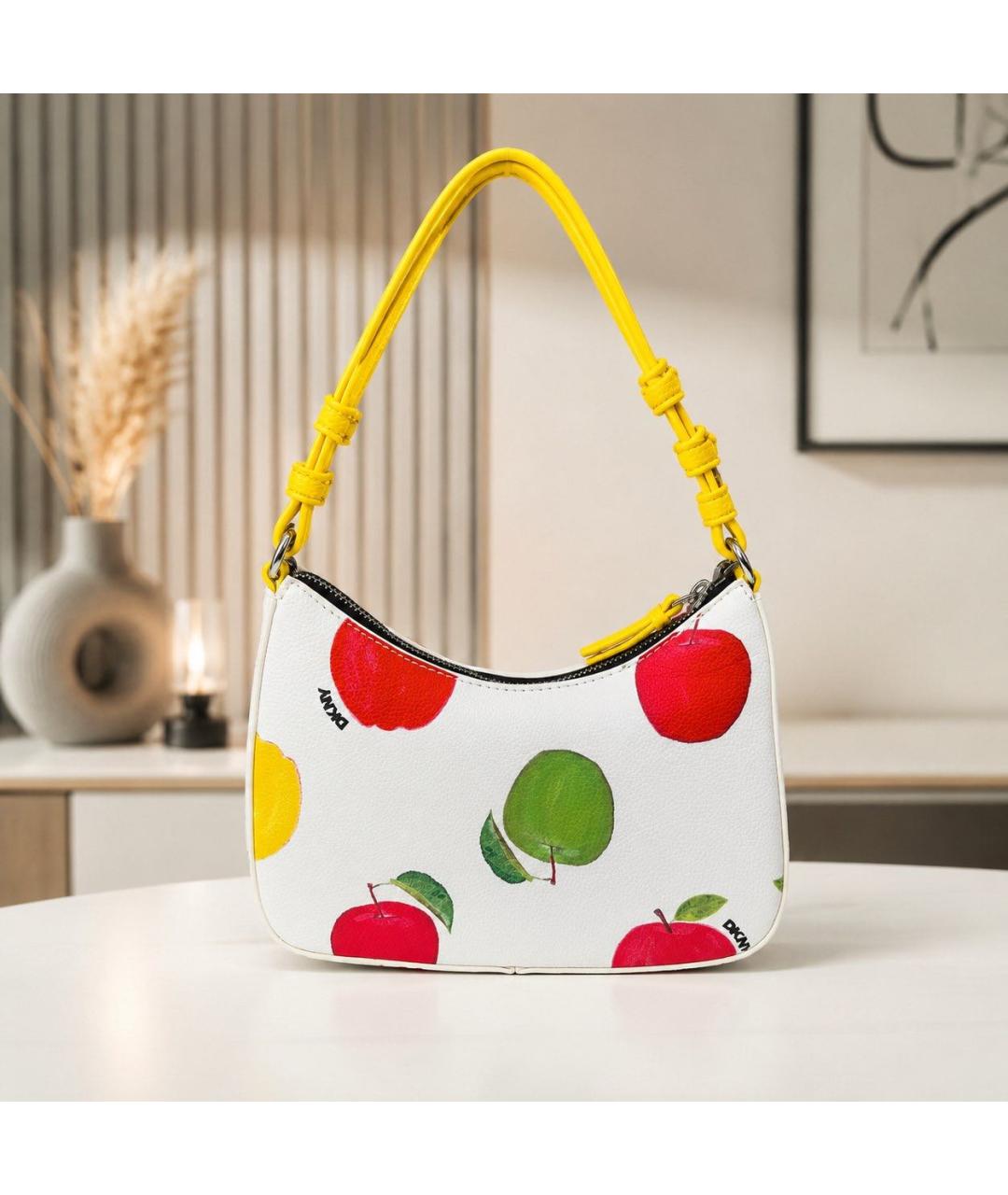 DKNY Белая сумка с короткими ручками из искусственной кожи, фото 5