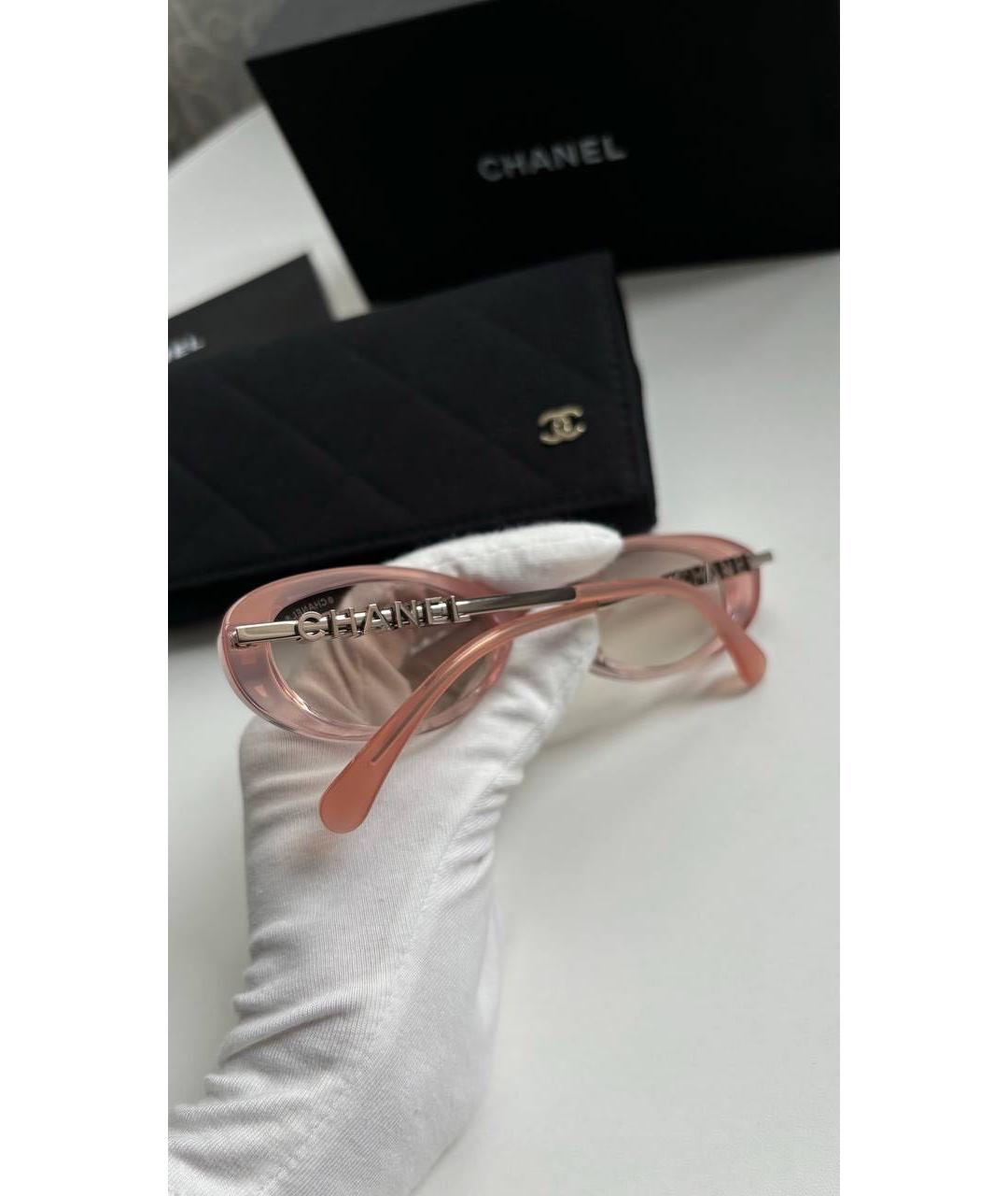 CHANEL Розовые пластиковые солнцезащитные очки, фото 4