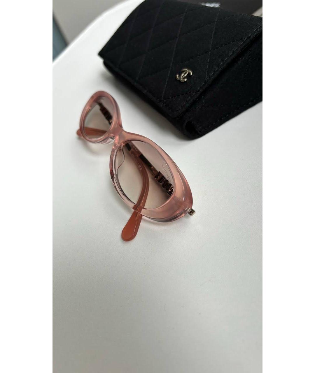CHANEL Розовые пластиковые солнцезащитные очки, фото 2