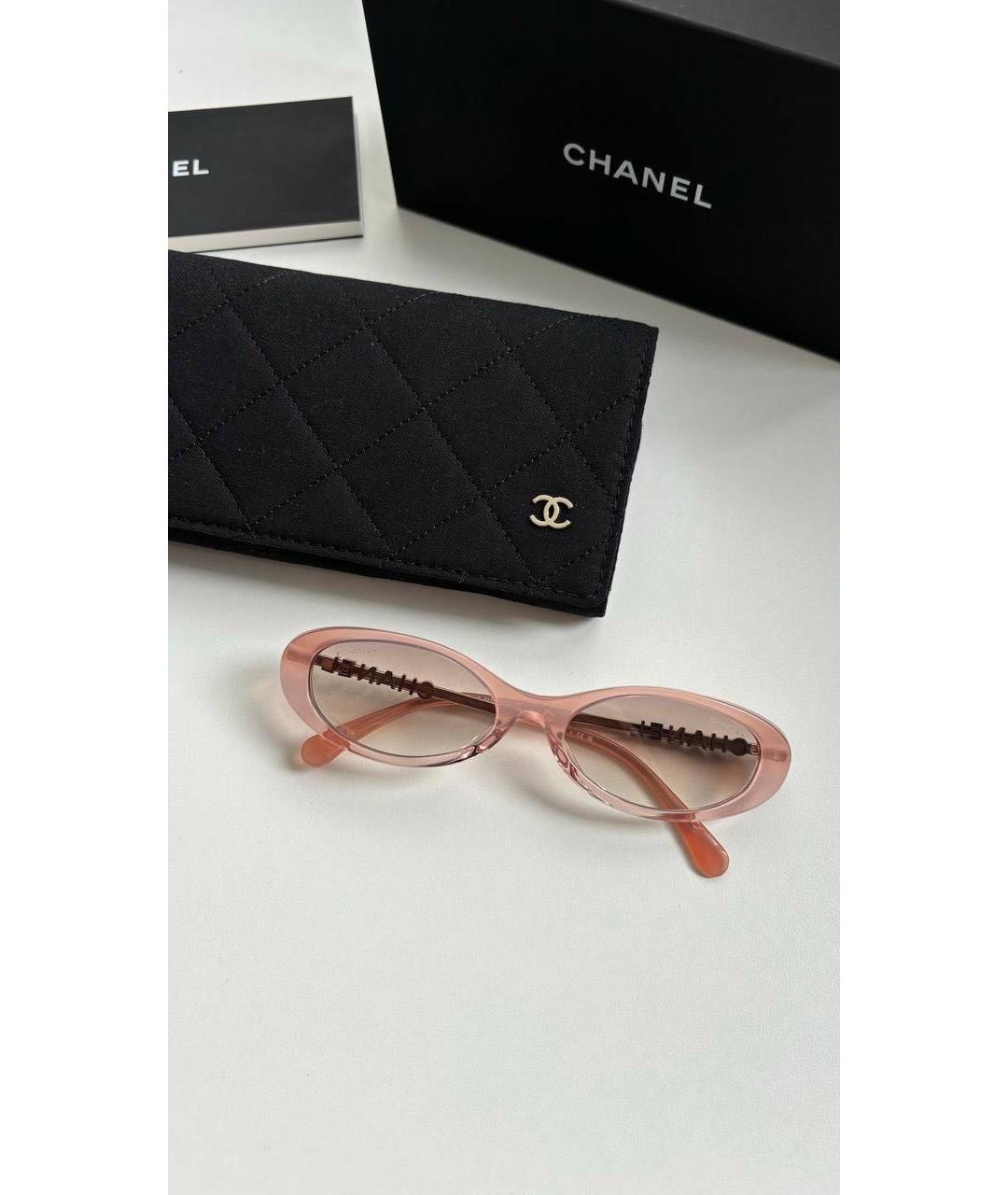 CHANEL Розовые пластиковые солнцезащитные очки, фото 6
