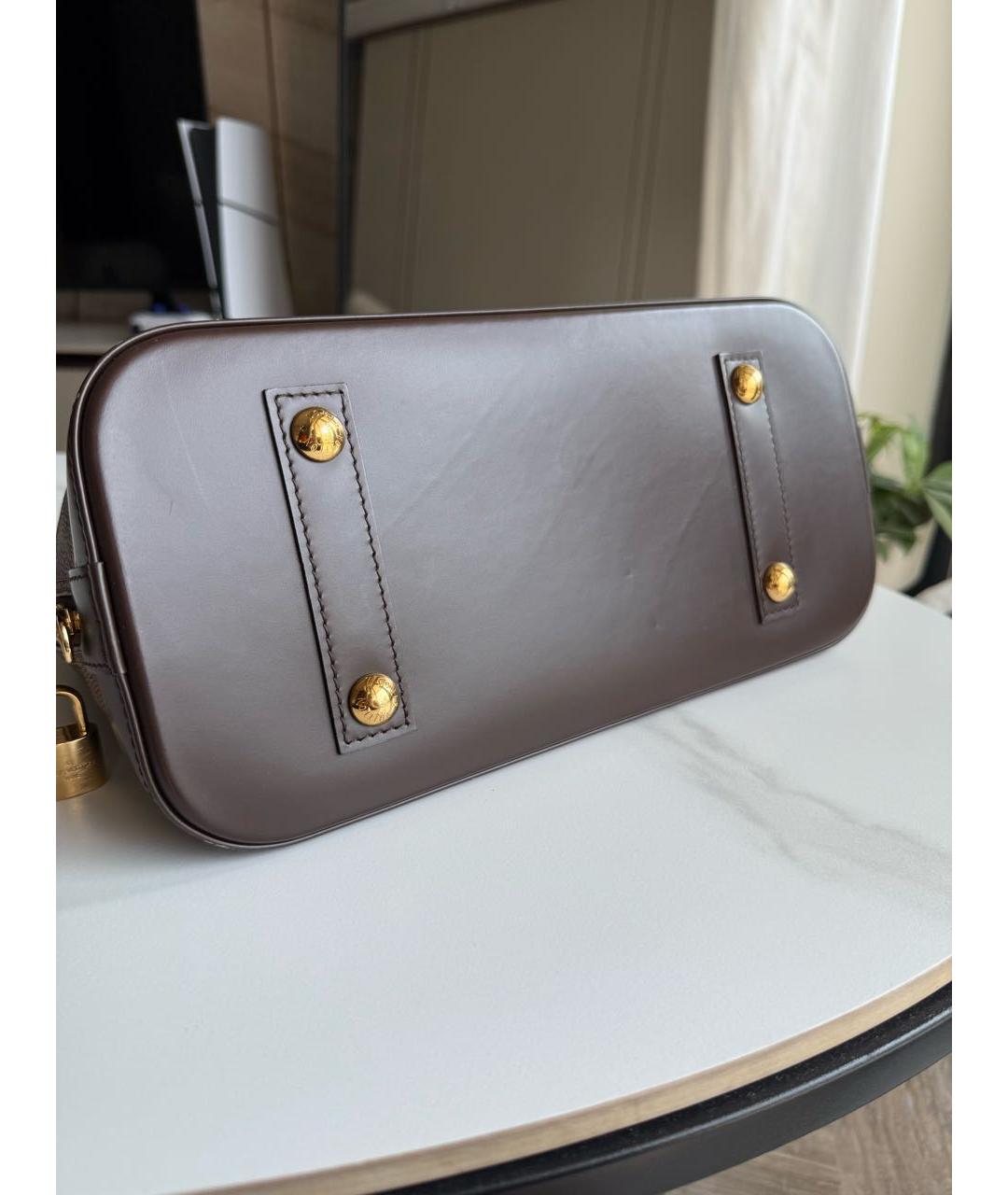 LOUIS VUITTON Коричневая канва сумка с короткими ручками, фото 7
