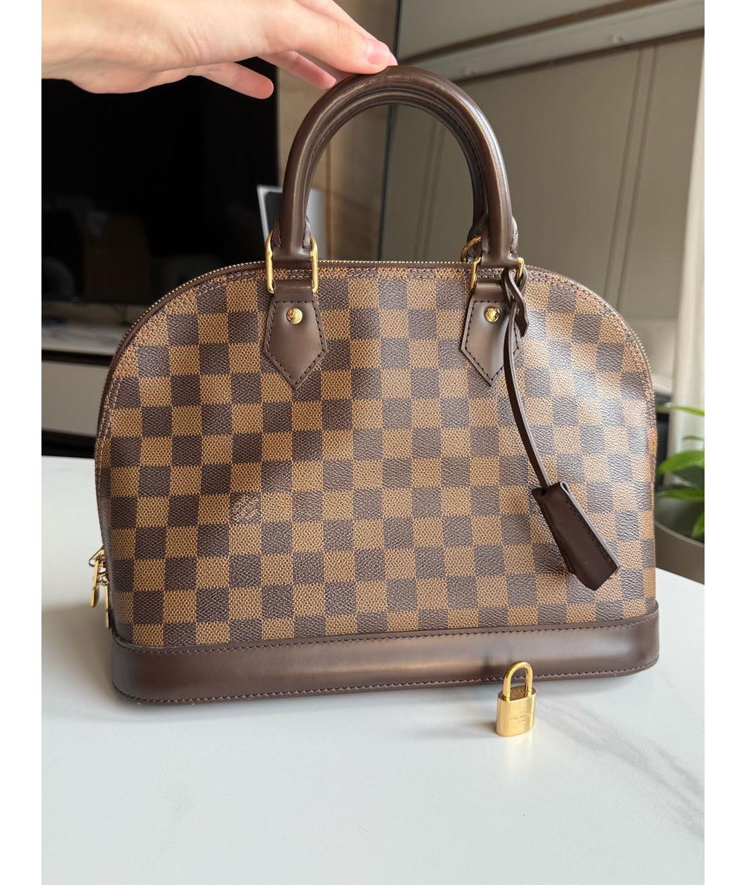 LOUIS VUITTON Коричневая канва сумка с короткими ручками, фото 2