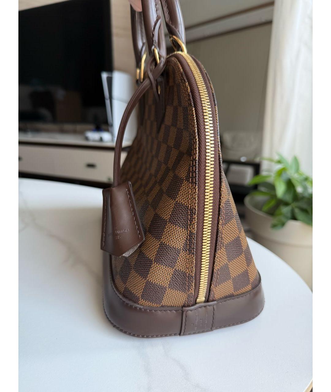 LOUIS VUITTON Коричневая канва сумка с короткими ручками, фото 6