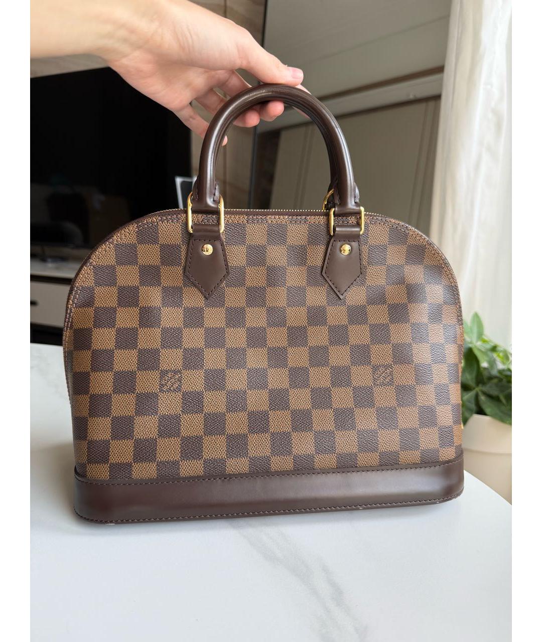 LOUIS VUITTON Коричневая канва сумка с короткими ручками, фото 5