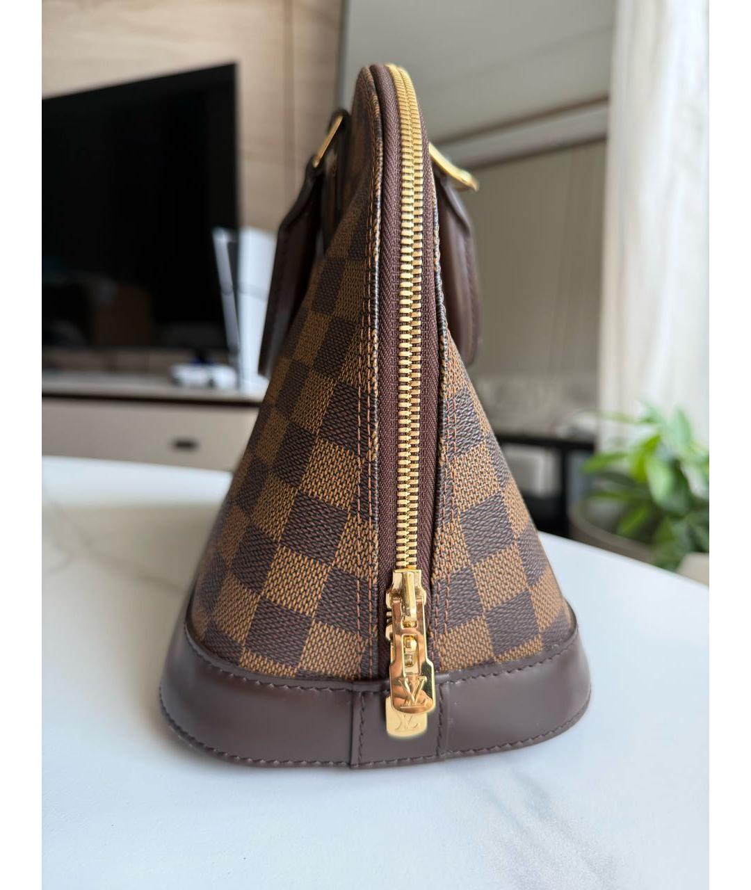 LOUIS VUITTON Коричневая канва сумка с короткими ручками, фото 4