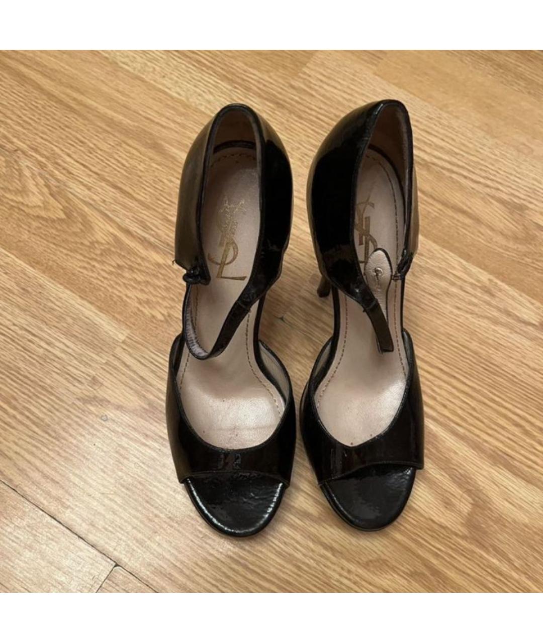 SAINT LAURENT Черные туфли из лакированной кожи, фото 5