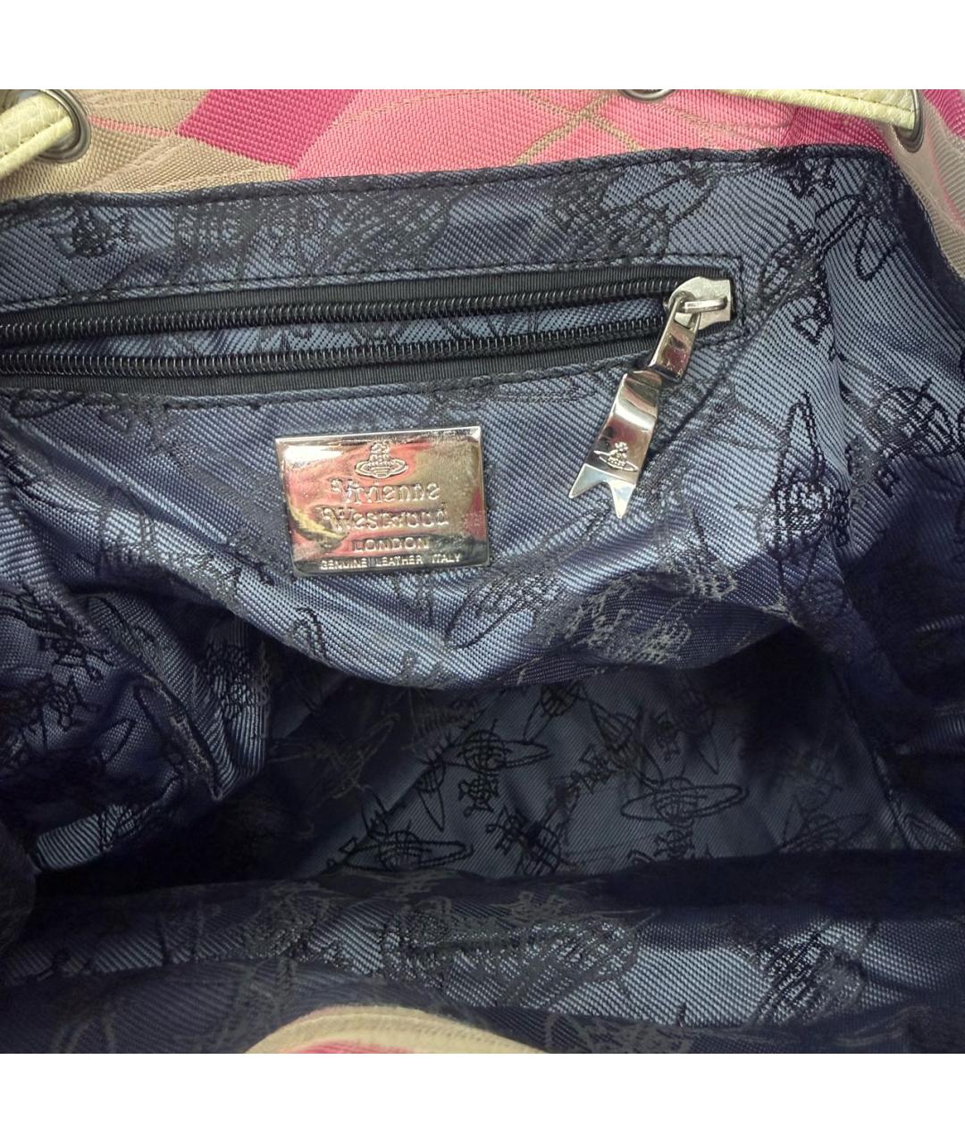 VIVIENNE WESTWOOD Розовый тканевый рюкзак, фото 4