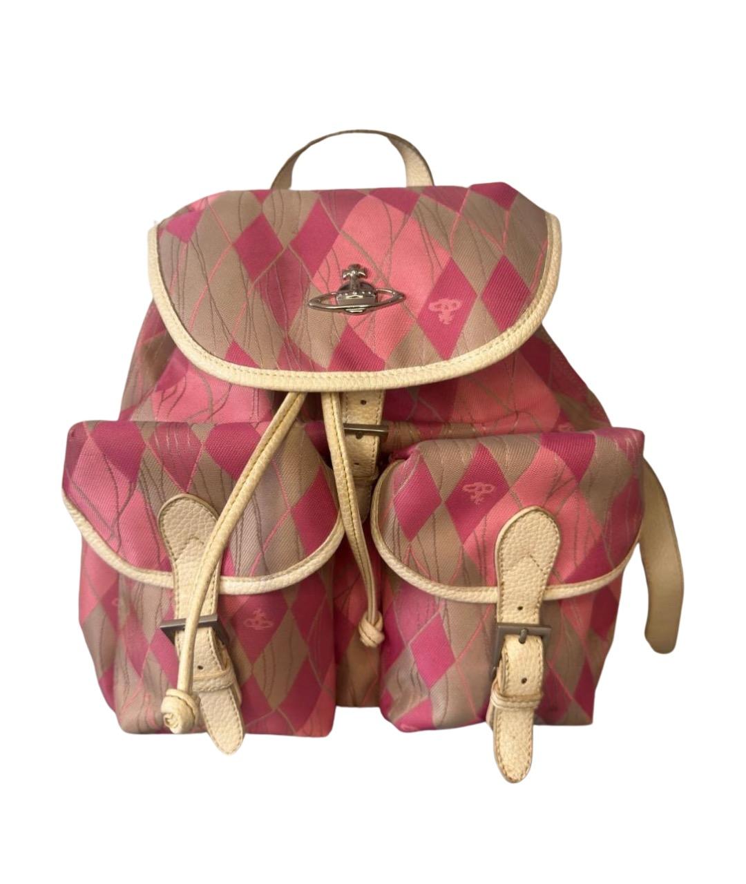 VIVIENNE WESTWOOD Розовый тканевый рюкзак, фото 1