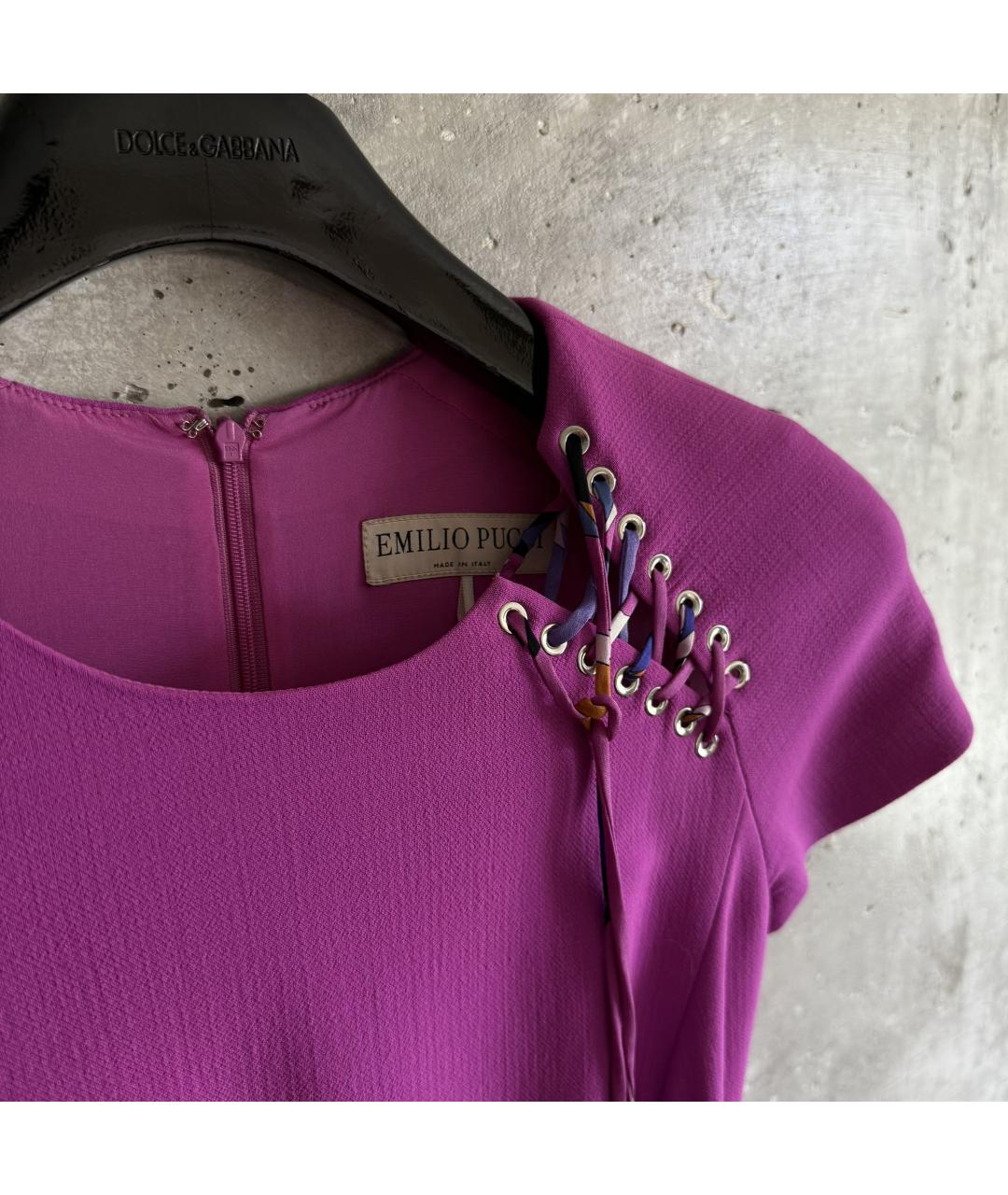 EMILIO PUCCI Розовое шелковое платье, фото 5