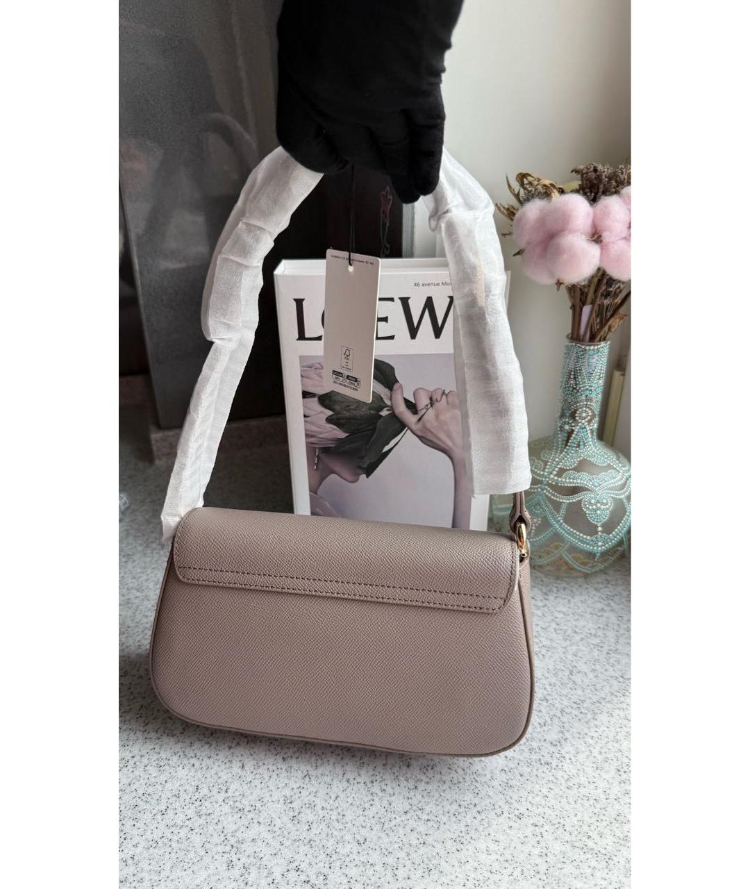 FURLA Бежевая кожаная сумка через плечо, фото 3